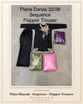 Plain Dhanak Sequence Suit with Flapper Trouser - Black (32/38 Design 12)