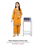 Plain Dhanak 2-Piece Suit with Flapper Trouser - Mustard (32/38 Design 35) - model
