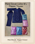Plain Dhanak Ladies 2-Piece Suit with Flapper Trouser - Navy Blue (M/L Design 01)
