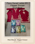 Plain Dhanak Ladies 2-Piece Suit with Flapper Trouser - Maroon (M/L Design 08)