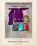 Plain Dhanak Ladies 2-Piece Suit with Flapper Trouser - Purple (M/L Design 11)