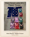 Plain Dhanak Ladies 2-Piece Suit with Flapper Trouser - Navy Blue (M/L Design 13)