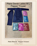 Plain Dhanak Ladies 2-Piece Suit with Flapper Trouser - Navy Blue (M/L Design 16)