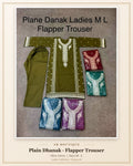 Plain Dhanak Ladies 2-Piece Suit with Flapper Trouser - Olive Green (M/L Design 20)