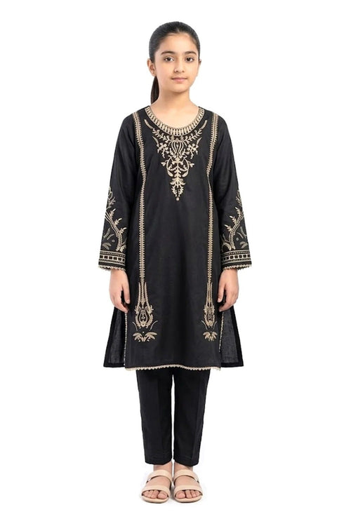 Plain Dhanak 2-Piece Suit - Black (32/38 Design 26)